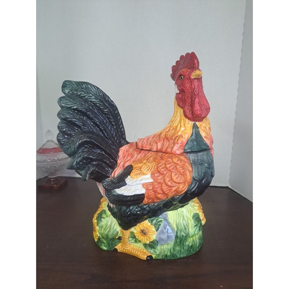 Vintage KCM Break Of Day Rooster Ceramic Cookie Jar